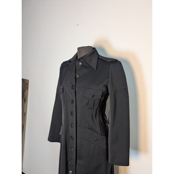 Vintage Eric Bergère Black Knee Length Coat Fall 2000 Runway, Size 8 - Picture 16 of 16